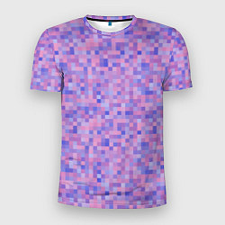 Мужская спорт-футболка Сиреневая пиксельная абстракция