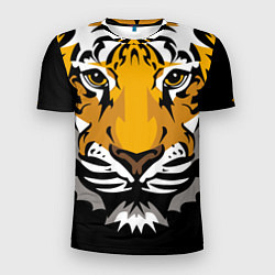 Футболка спортивная мужская Суровый взгляд тигра, цвет: 3D-принт