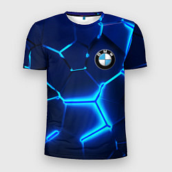 Футболка спортивная мужская BMW LOGO 3Д ПЛИТЫ ГЕОМЕТРИЯ, цвет: 3D-принт