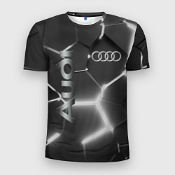 Мужская спорт-футболка AUDI GREY 3D ПЛИТЫ