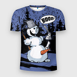 Мужская спорт-футболка Снеговик на Хэллоуин