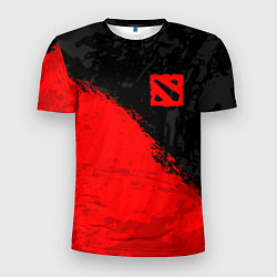 Мужская спорт-футболка DOTA 2 RED LOGO, БРЫЗГИ КРАСОК