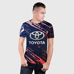 Футболка спортивная мужская Toyota градиент, цвет: 3D-принт — фото 2