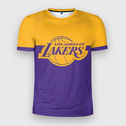 Футболка спортивная мужская LAKERS LINE HEXAGON SPORT, цвет: 3D-принт