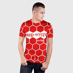 Футболка спортивная мужская Красно-Белая Сила, цвет: 3D-принт — фото 2