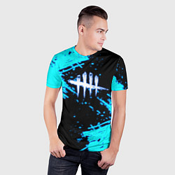 Футболка спортивная мужская Dead by Daylight неон, цвет: 3D-принт — фото 2