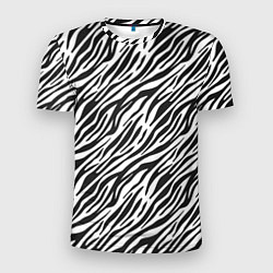 Футболка спортивная мужская Чёрно-Белые полоски Зебры, цвет: 3D-принт