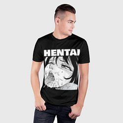 Футболка спортивная мужская HENTAI девочка ahegao, цвет: 3D-принт — фото 2