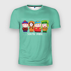Мужская спорт-футболка South Park - Южный парк Кенни, Кайл, Эрик и Стэн