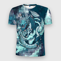 Мужская спорт-футболка Дракон-стихия воды