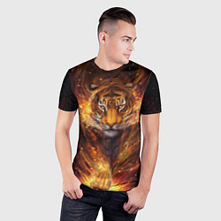 Футболка спортивная мужская Огненный тигр Сила огня, цвет: 3D-принт — фото 2