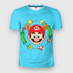 Мужская спорт-футболка Марио с ушками