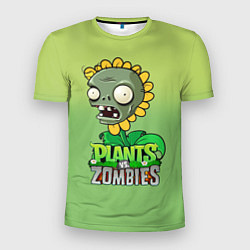 Футболка спортивная мужская Plants vs Zombies зомби-подсолнух, цвет: 3D-принт