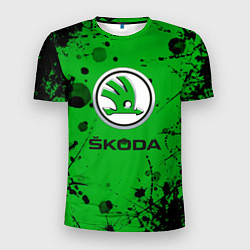 Мужская спорт-футболка Skoda - Брызги красок