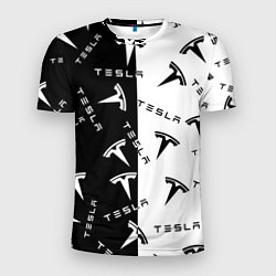 Футболка спортивная мужская Tesla Black & White, цвет: 3D-принт