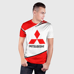 Футболка спортивная мужская Mitsubishi Logo Geometry, цвет: 3D-принт — фото 2