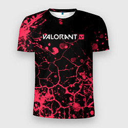 Футболка спортивная мужская Valorant: Брызги красок трещины, цвет: 3D-принт