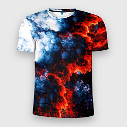 Мужская спорт-футболка 3D ЯДЕРНЫЙ КОСМИЧЕСКИЙ ВЗРЫВ ОГОНЬ