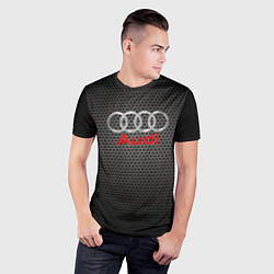 Футболка спортивная мужская Audi карбон, цвет: 3D-принт — фото 2