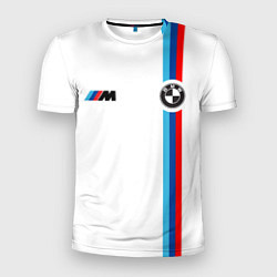 Футболка спортивная мужская БМВ 3 STRIPE BMW WHITE, цвет: 3D-принт