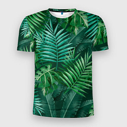 Футболка спортивная мужская Tropical plants pattern, цвет: 3D-принт