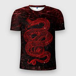 Футболка спортивная мужская Красная Змея Red Snake Глитч, цвет: 3D-принт