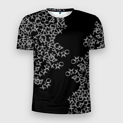 Мужская спорт-футболка Абстракция ,серебряный геометрический узор
