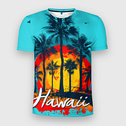 Футболка спортивная мужская Hawaii Солнце, Пальмы, цвет: 3D-принт