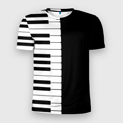 Футболка спортивная мужская Черно-Белое Пианино Piano, цвет: 3D-принт
