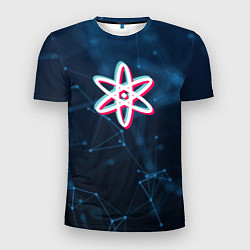 Мужская спорт-футболка Атомно-молекулярный глитч
