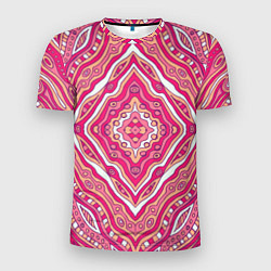 Мужская спорт-футболка Абстракция Узор розового цвета