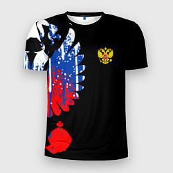 Футболка спортивная мужская Герб russia, цвет: 3D-принт