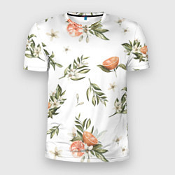 Мужская спорт-футболка Цветы Цитрусовых Мандарин