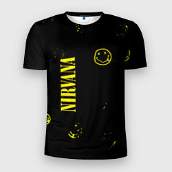 Мужская спорт-футболка Nirvana паттерн смайлы