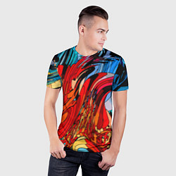 Футболка спортивная мужская Abstract color pattern Fashion 2022, цвет: 3D-принт — фото 2