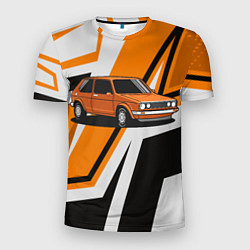 Мужская спорт-футболка Оранжевая классика авто