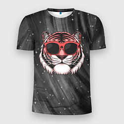 Мужская спорт-футболка Модный тигр в очках