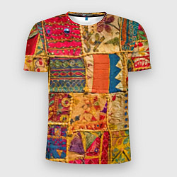 Мужская спорт-футболка Пэчворк Лоскутное одеяло Patchwork Quilt