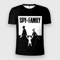 Футболка спортивная мужская Spy x Family: Семья шпиона черно-белая, цвет: 3D-принт