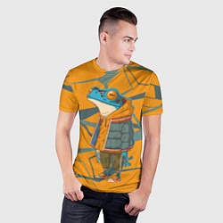 Футболка спортивная мужская Лягушка в модной куртке, цвет: 3D-принт — фото 2