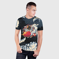 Футболка спортивная мужская Космический корабль в облаках, цвет: 3D-принт — фото 2