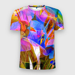 Мужская спорт-футболка Красочный цветочный паттерн Лето Colorful floral p