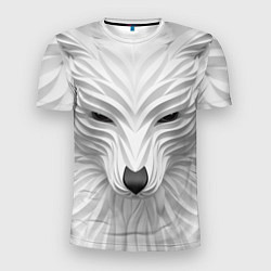Футболка спортивная мужская Волк - белый, цвет: 3D-принт
