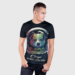 Футболка спортивная мужская Корги Космонавт Corgi Space Dog, цвет: 3D-принт — фото 2