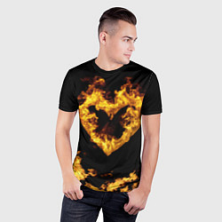 Футболка спортивная мужская Fire Heart, цвет: 3D-принт — фото 2