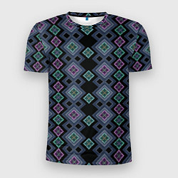 Мужская спорт-футболка Разноцветный орнамент из перламутровых бус