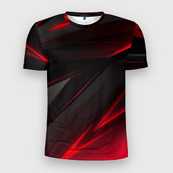 Футболка спортивная мужская Красно-черный фон, цвет: 3D-принт