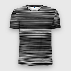 Мужская спорт-футболка Black and white thin stripes Тонкие полосы