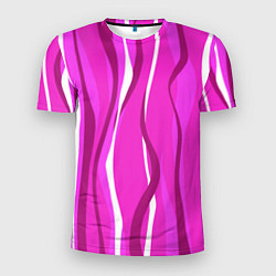 Футболка спортивная мужская Розовые полосы, цвет: 3D-принт