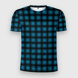 Футболка спортивная мужская Black and blue plaid, цвет: 3D-принт